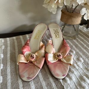 Salvatore Ferragamo Pink and Cream Women's Shoes